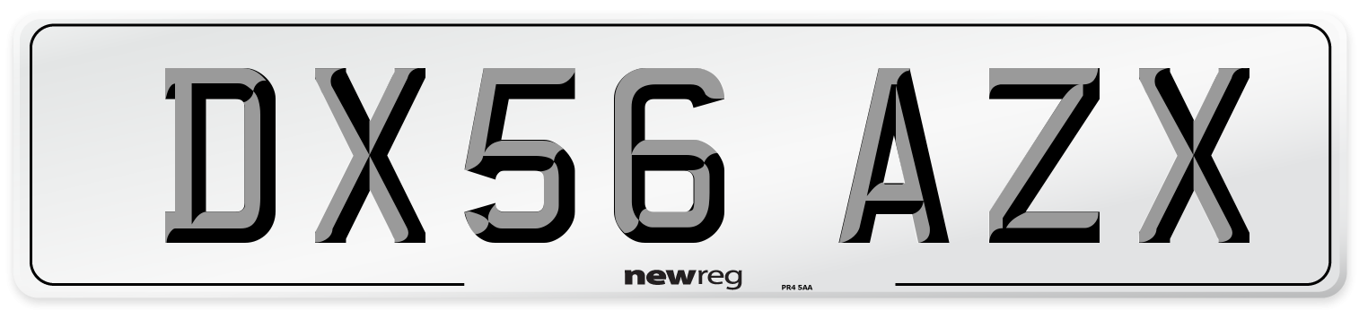 DX56 AZX Number Plate from New Reg